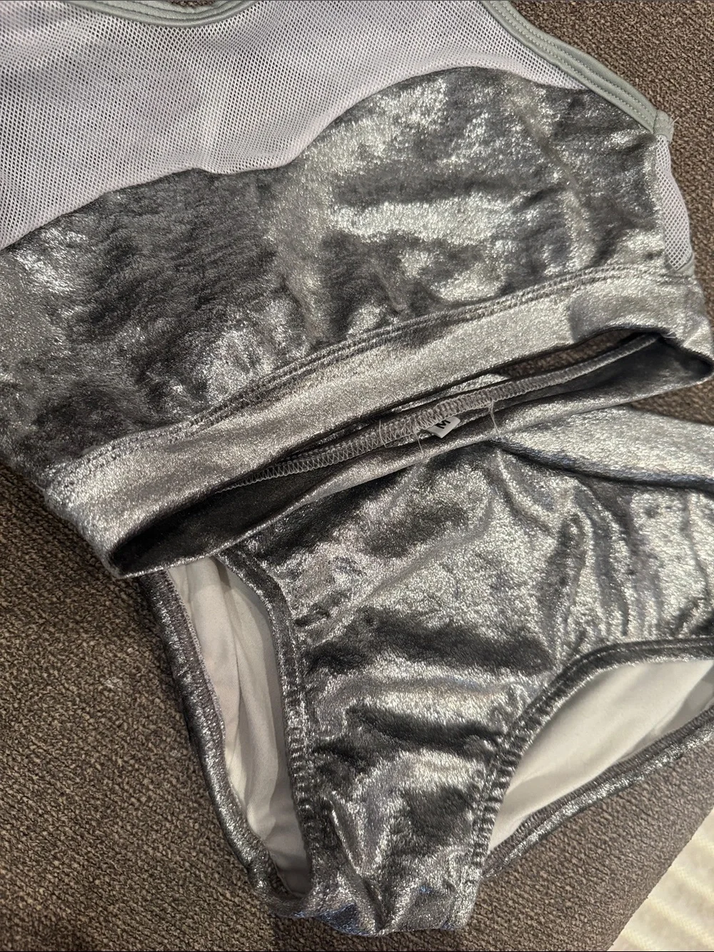 Silver High-Waist and Bralette- kids dance set